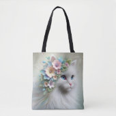 Perserkatze mit Blumenlaurel Tasche (Vorderseite)