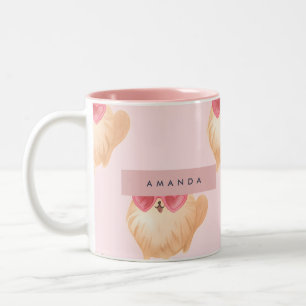 Perserkatze mit Herz-Sonnenbrille personalisiert Zweifarbige Tasse