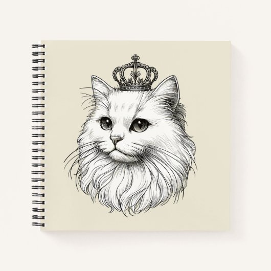 Perserkatze mit Krone Notizblock (Vorderseite)