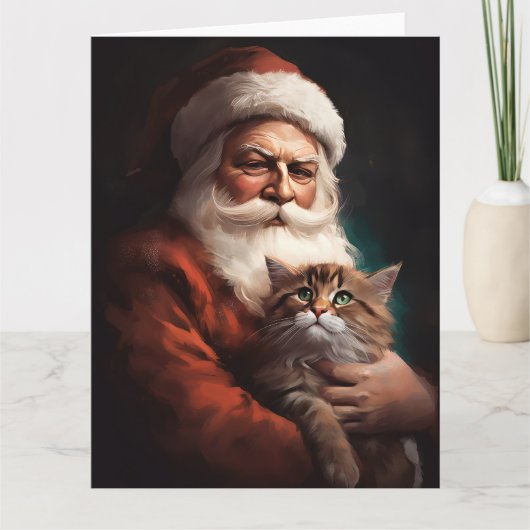 Perserkatze mit Weihnachtsfeiertag Karte (Vorderseite)