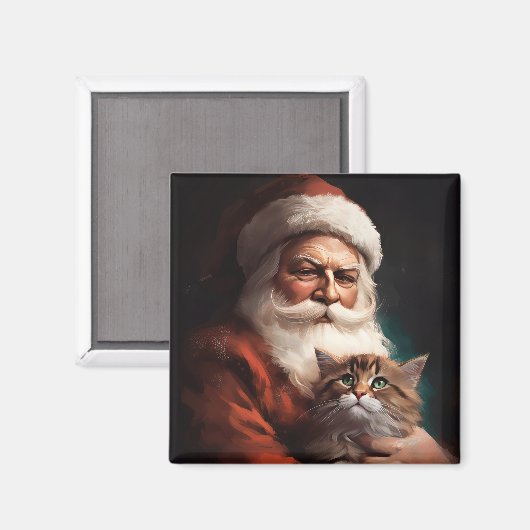 Perserkatze mit Weihnachtsfeiertag Magnet (Vorderseite/Rückseite)