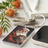 Perserkatze mit Weihnachtsfeiertag Schlüsselanhänger (Vorderseite rechts)