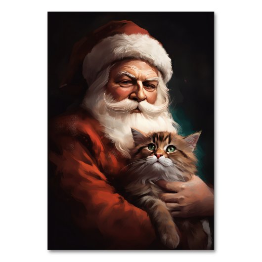 Perserkatze mit Weihnachtsfeiertag Tischnummer (Vorderseite)