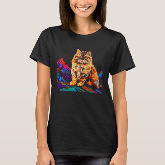 Perserkatze Pop-Art T-Shirt (Vorderseite)