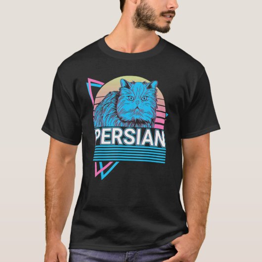 Perserkatze Retro T-Shirt (Vorderseite)