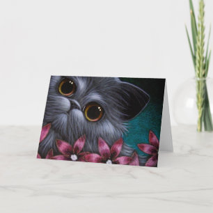 PERSERKATZE - ROSA BLUMEN INDIVIDUALISIERTE Karte