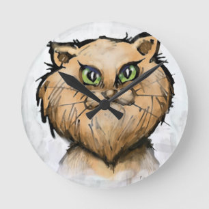 Perserkatze Runde Wanduhr