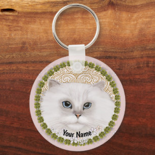 Perserkatze Shamrocks Schlüsselanhänger