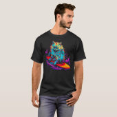 Perserkatze surft T-Shirt (Vorne ganz)