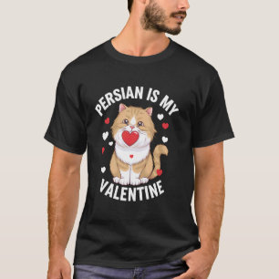 Perserkatze Valentinstag Süßes Katzen-Design T-Shirt