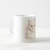 Perserkatze Wasserfarben-Porträt Kaffeetasse (Vorderseite Links)