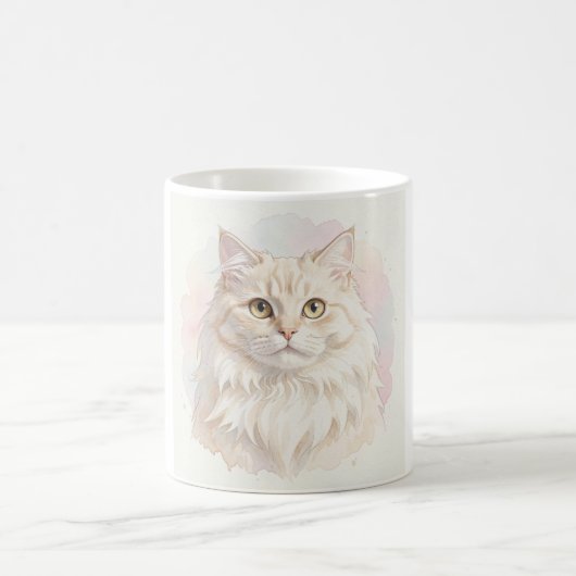 Perserkatze Wasserfarben-Porträt Kaffeetasse (Mittel)