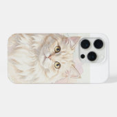 Perserkatze Wasserfarbenporträt iPhone Hülle (Rückseite (Horizontal))