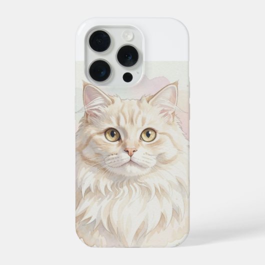 Perserkatze Wasserfarbenporträt iPhone Hülle (Rückseite)