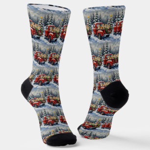 Perserkatze Weihnachten Rotes Lastwagen Ferien Socken