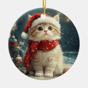 Perserkatze  Weihnachten Vintage Strand Keramik Ornament