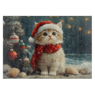 Perserkatze  Weihnachten Vintage Strand Schneidebrett