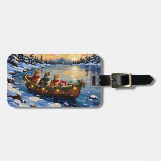 Perserkatze Weihnachtsboot Urlaub Gepäckanhänger (Vorderseite horizontal)