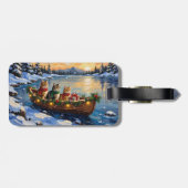 Perserkatze Weihnachtsboot Urlaub Gepäckanhänger (Rückseite horizontal)