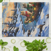 Perserkatze Weihnachtsboot Urlaub Geschirrtuch (Gefaltet)