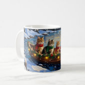 Perserkatze Weihnachtsboot Urlaub Kaffeetasse (Vorderseite Links)