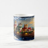 Perserkatze Weihnachtsboot Urlaub Kaffeetasse (Mittel)