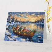 Perserkatze Weihnachtsboot Urlaub Karte (Gelbe Blume)
