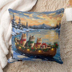 Perserkatze Weihnachtsboot Urlaub Kissen
