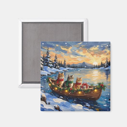 Perserkatze Weihnachtsboot Urlaub Magnet (Vorderseite/Rückseite)