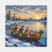 Perserkatze Weihnachtsboot Urlaub Magnet (Vorne)
