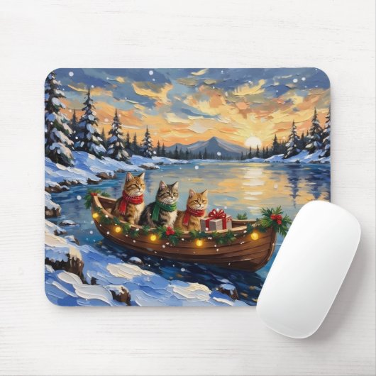 Perserkatze Weihnachtsboot Urlaub Mousepad (Mit Mouse)