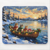Perserkatze Weihnachtsboot Urlaub Mousepad (Vorne)