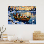 Perserkatze Weihnachtsboot Urlaub Poster (Küche)