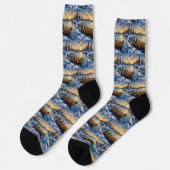 Perserkatze Weihnachtsboot Urlaub Socken (Linkes Detail)