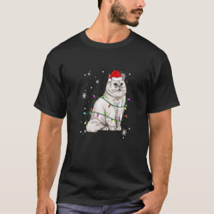 Perserkatze Weihnachtslichter Weihnachtskatze Sant T-Shirt