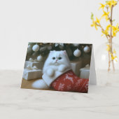 Perserkatze-Weihnachtsstrumpf Karte (Gelbe Blume)