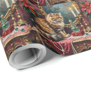 Perserkatze Weihnachtsvelours Toilette Urlaub Geschenkpapier