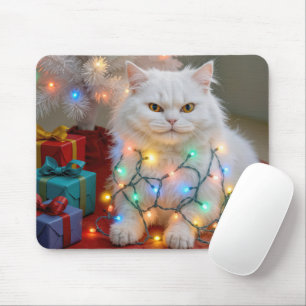 Perserkatze zu Weihnachten in festliche Lichter ve Mousepad