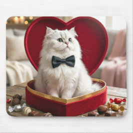 Perserkatze zum Valentinstag in einer Schachtel Pr Mousepad