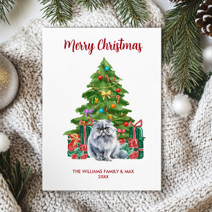 Perserkatzen-Familien-Weihnachten Feiertagskarte