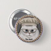 Perserkatzen-Koch-Anstecknadel Button (Vorne & Hinten)
