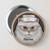 Perserkatzen-Krankenschwester Button (Vorne & Hinten)