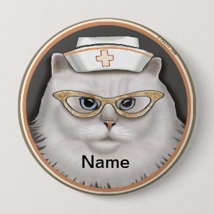Perserkatzen-Krankenschwester Button