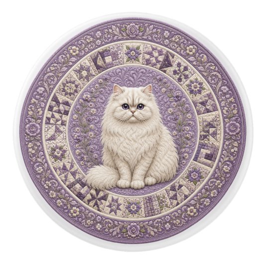 Perserkatzen-Quilt  Keramikknauf (Vorderseite)