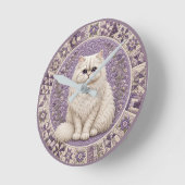 Perserkatzen-Quilt Runde Wanduhr (Winkel)