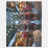 Perserkatzen Weihnachten Schnee Urlaub Fleecedecke (Vorderseite)