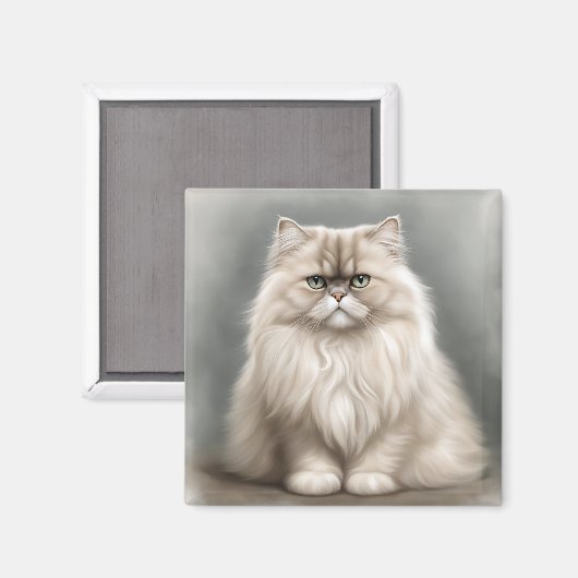 Perserkatzenportrait Magnet (Vorderseite/Rückseite)