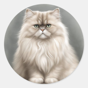 Perserkatzenportrait Runder Aufkleber