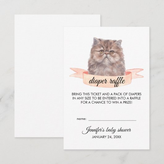 Perserkatzenwascher Einladung (Vorne/Hinten)