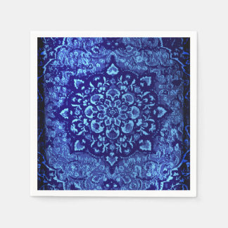 Perserteppich-Look in blau getöntem Feld Serviette